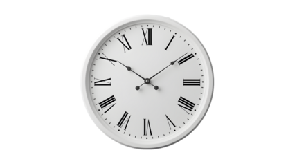 simple wall clock, isolated on a transparent background