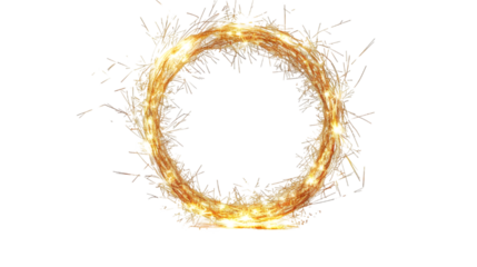 Sparkler Circle Light Trail isolated on a transparent background