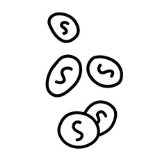 hand drawn money line icon