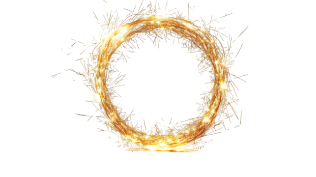 Sparkler Circle Light Trail isolated on a transparent background