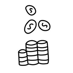 hand drawn money line icon