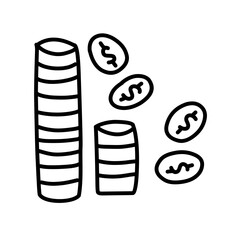 hand drawn money line icon