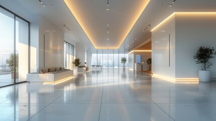 Detailed Cinema 4D business expansion model, sleek and minimal, smooth white gradient, professional studio light, spacious design