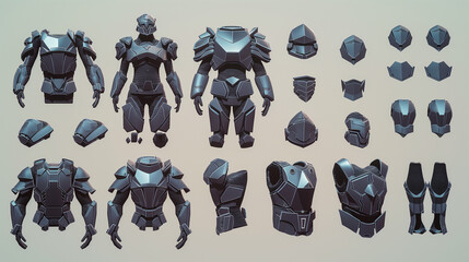 Futuristic armor set concept design