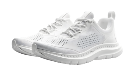 white running sneakers mockup isolated on a transparent background