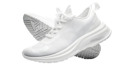 white running sneakers mockup isolated on a transparent background