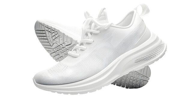 white running sneakers mockup isolated on a transparent background