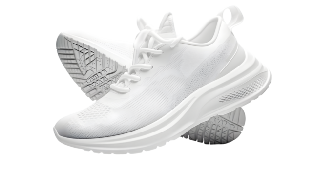 white running sneakers mockup isolated on a transparent background
