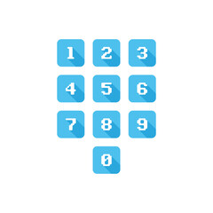 Set of number icons. 0-9 pixel numbers. Vector illustration