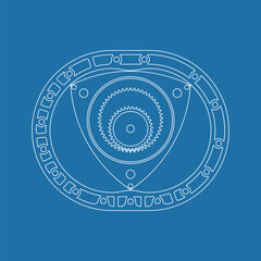 Rotary Wankel engine. Vector illustration