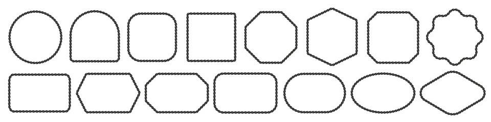 Rope frame. Rope border vector.