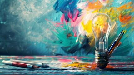 Fototapeta premium National creativity day background concept with copy space