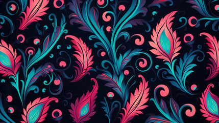 Vintage indian background abstract with elements flowers