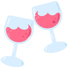 Kids hand drawn cute party champagne cheers