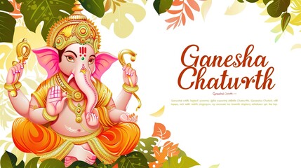 vector illustration of Ganesh Chaturthi festival of India.