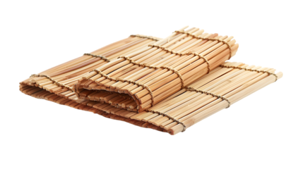 Bamboo mat, pad isolated on a transparent background