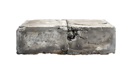 Concrete block, slab isolated on a transparent background