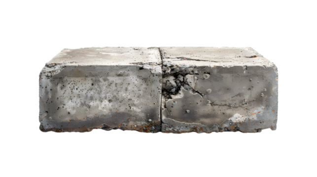 Concrete block, slab isolated on a transparent background