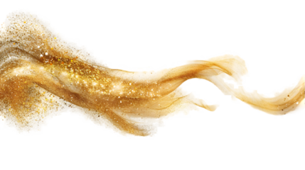Golden Dust Swirl Elegance, isolated on a transparent background