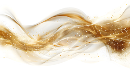 Golden Dust Swirl Elegance, isolated on a transparent background