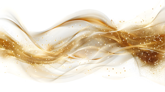 Golden Dust Swirl Elegance, isolated on a transparent background