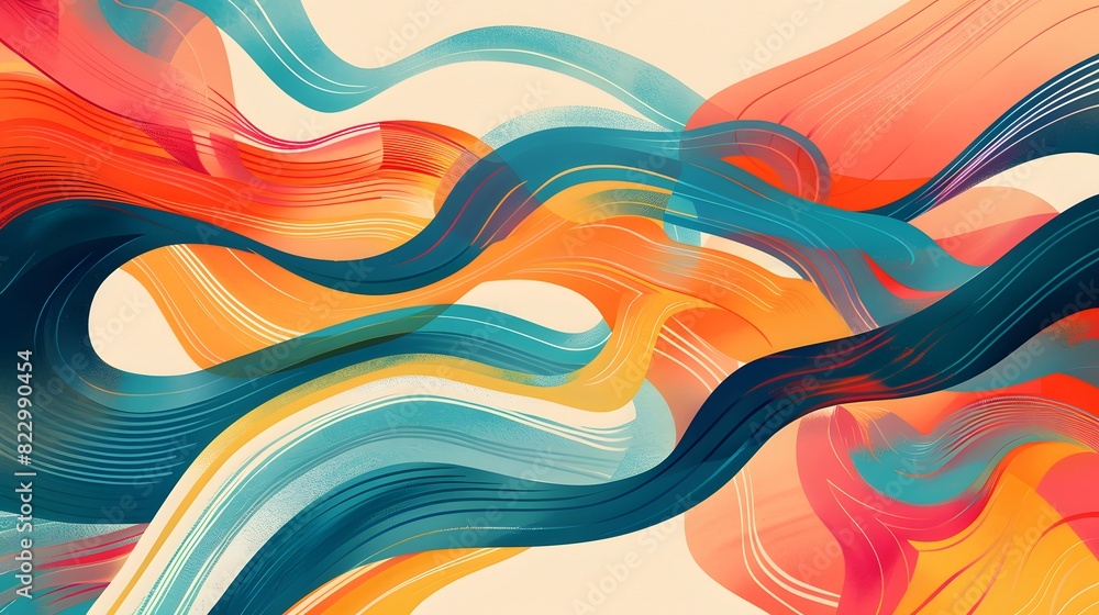 Poster an abstract backdrop illustration with multi-colored design shapes
