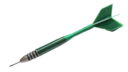 Green throwing dart isolated on a transparent background