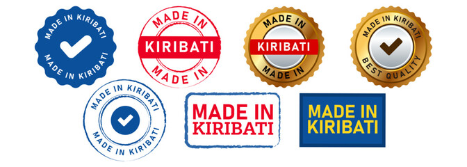 made in kiribati circle stamp and seal badge for business marketing manufacturing product