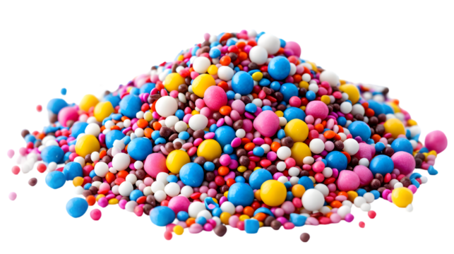 Pile sea salt isolated on a transparent background