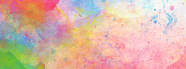 Vector colorful watercolor background with painted bright multicolor hand drawn.
