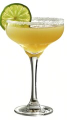 Yellow Cocktail With Lime Slice