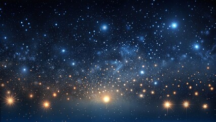 Fototapeta premium Galaxy Starfield: Dense field of twinkling stars on a dark background, providing a cosmic and awe-inspiring abstract look. 