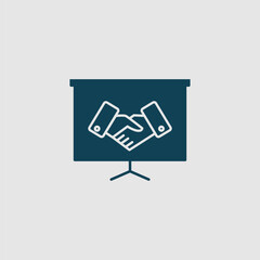 Vector graphic of handshake icon, illustration sign and symbol for business agreements and partnerships