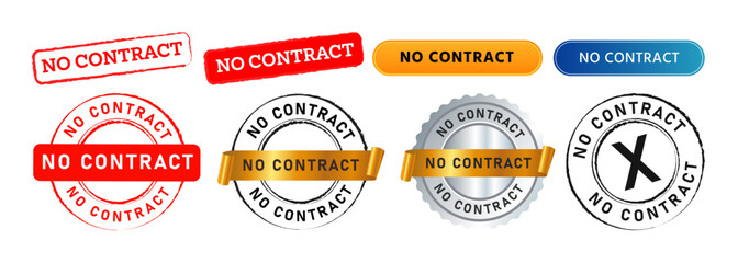 no contract rectangle and circle stamp seal badge sign for information indenture certified