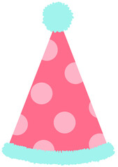 Kids hand drawn cute party pink party hat