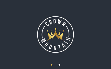 Naklejka premium mountain with crown logo design vector silhouette illustration
