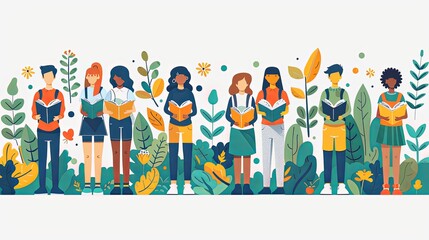 Education concept illustrations. Set of people vector illustrations in various activities of education, learning, reading book, online course and training, back to school