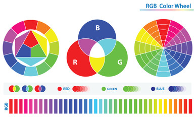 Set of color palette diagram isolated. 3D Illustration
