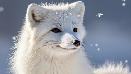 An Arctic Fox With Its Fur Dusted With Snowflakes Upscaled 4