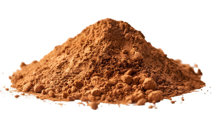 Pile cinnamon powder isolated on a transparent background