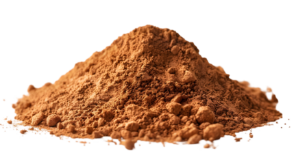 Pile cinnamon powder isolated on a transparent background