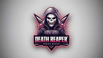death reaper as gamer mascot logo.