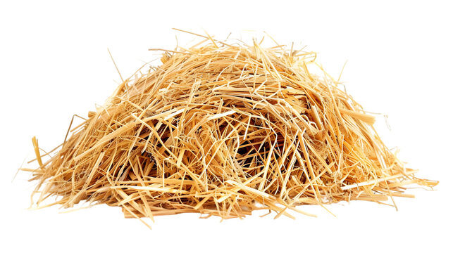 Pile straw isolated on a transparent background