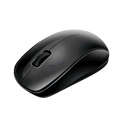 Black Computer Mouse Isolated on Transparent Background, Graphic Resource
