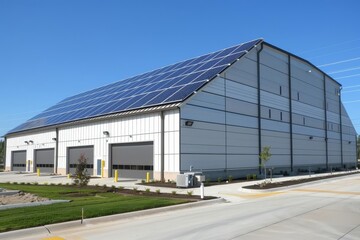 Obraz premium A solar panel installation on a commercial building
