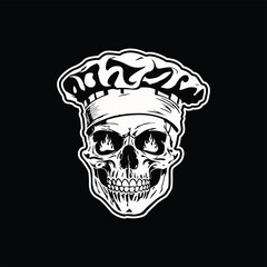 illustration of skull chef