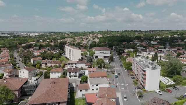 Aerial view of Balma village in Toulouse, France on a sunny day