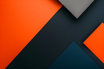 Minimalist Black, Orange, and Blue Geometric Composition