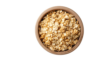 Oats, grain cereal for breakfast isolated on a transparent background