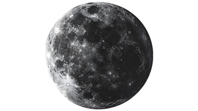 Moon hand draw, chalk sketching isolated on a transparent background - Powered by Adobe